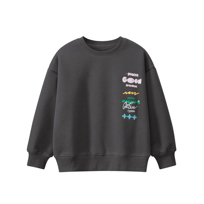 Foreign Trade Children's Clothing 2026 Autumn and Winter New Children's Sweatshirt with Fleece for Older Boys, Parent-Child Matching, Youth Style