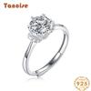 Tancise Classic 925 Sterling Silver Moissanite Ring Ladies Jewelry Wedding Promise Party Gift