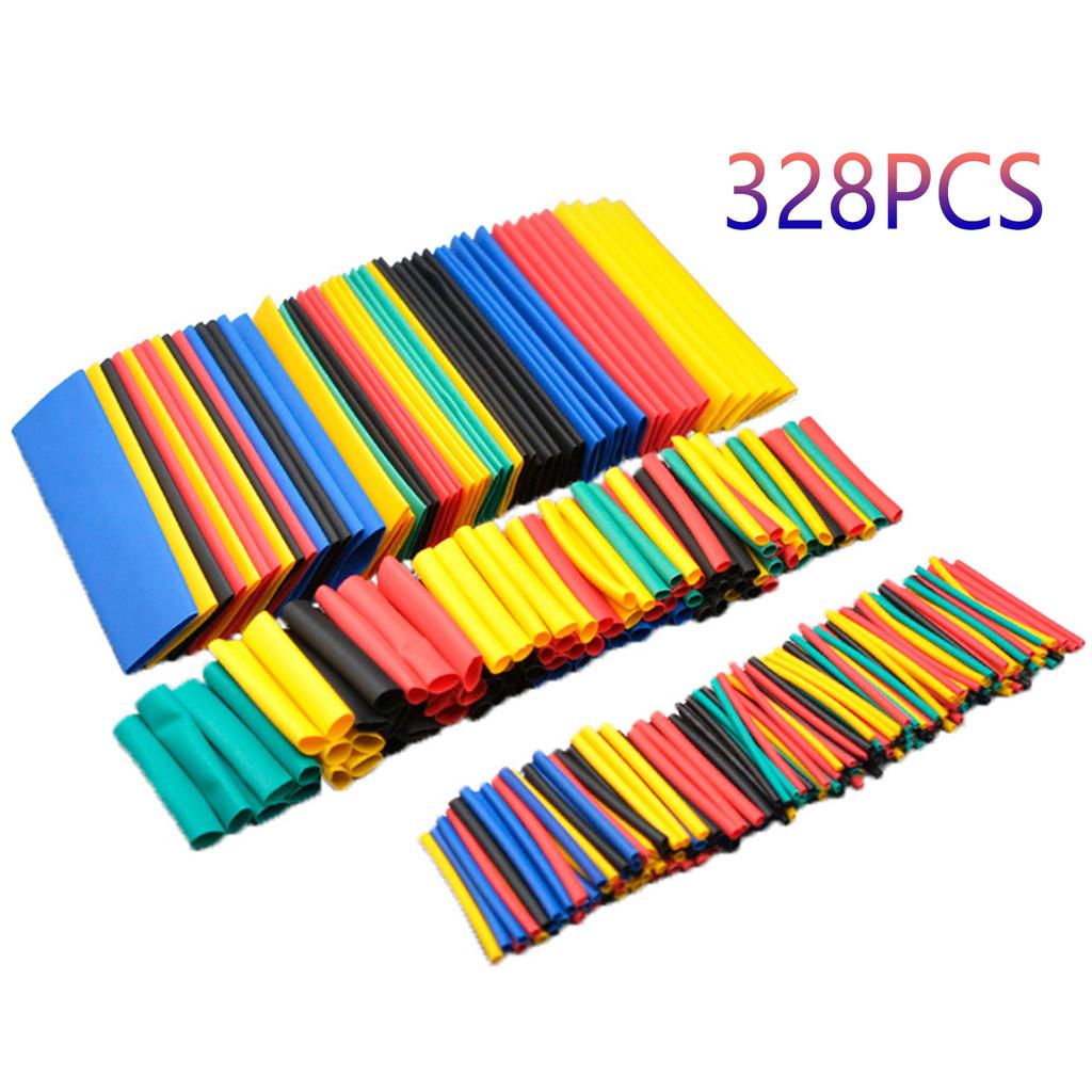 328 Pieces Electric Insulation Heat-Shrink Tube Wire Shrink Wraps Assortment Kit Eco-Friendly Material Easy to Use