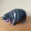 Cute Baby Hippo Resin Figurine | Portable Hippopotamus Sculpture Desk Decoration Mini Hippo Tabletop Statue