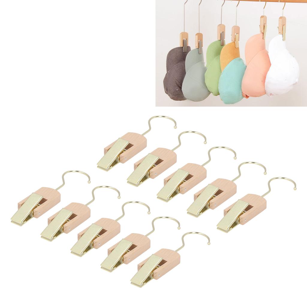 10 см подвесные зажимы, металлический крючок с деревянным зажимом, вращающиеся на 360 градусов крючки для одежды для гардероба, офиса, Wo