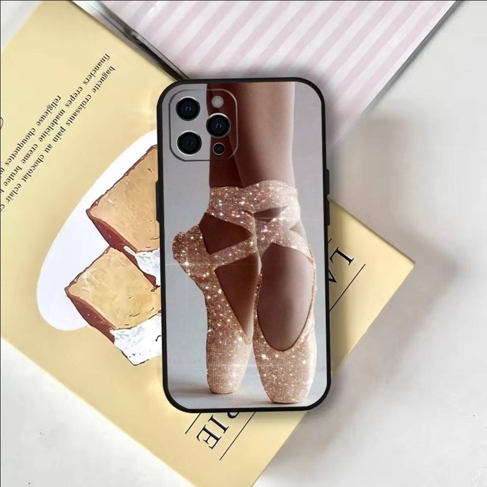 Чехол для телефона Балерина Танцевальная обувь для iPhone 17, 16, 15, 14, 13, 12, 11 Plus, Pro Max, Другие Мягкий Черный Чехол
