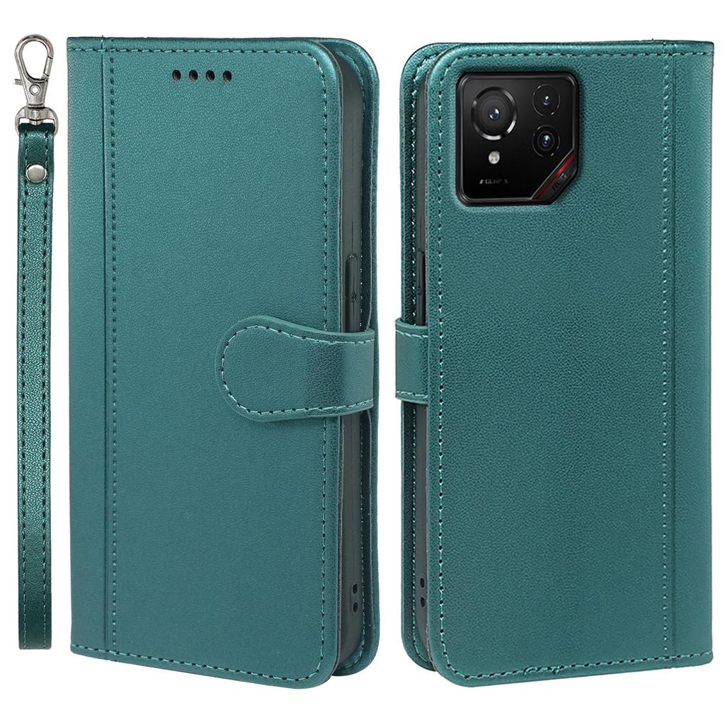 For Asus ROG Phone 9 5G Wallet Case Magnetic Snap Leather Phone Cover with Strap
