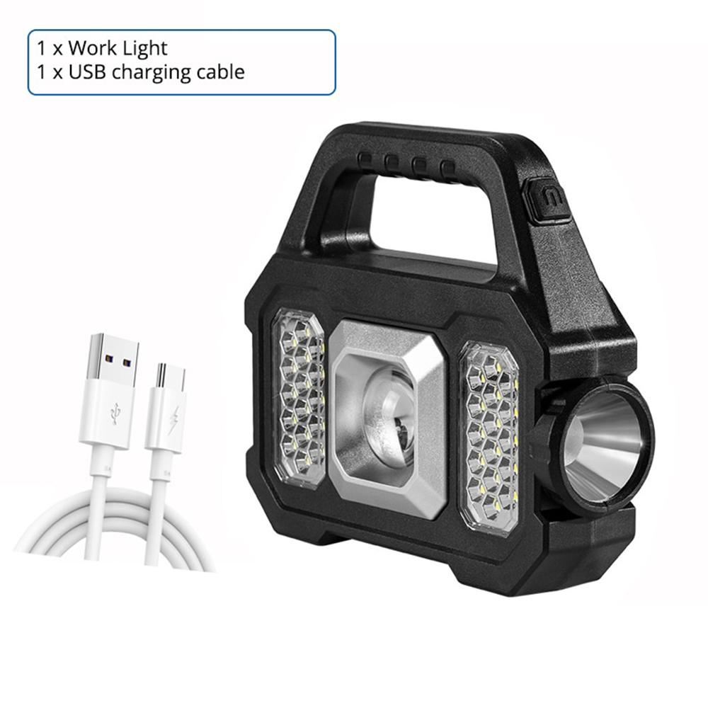 Солнечные перезаряжаемые фонарики, рабочий светильник для кемпинга, многофункциональный портативный светильник, водонепроницаемый COB LED, 6 режимов освещения