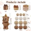16Pcs/set Cute Teddy Bear Cake Balls Topper Decoration Boy Girl Kids 1st Birthday Party Favors Supplies Baby Shower Cake Decor