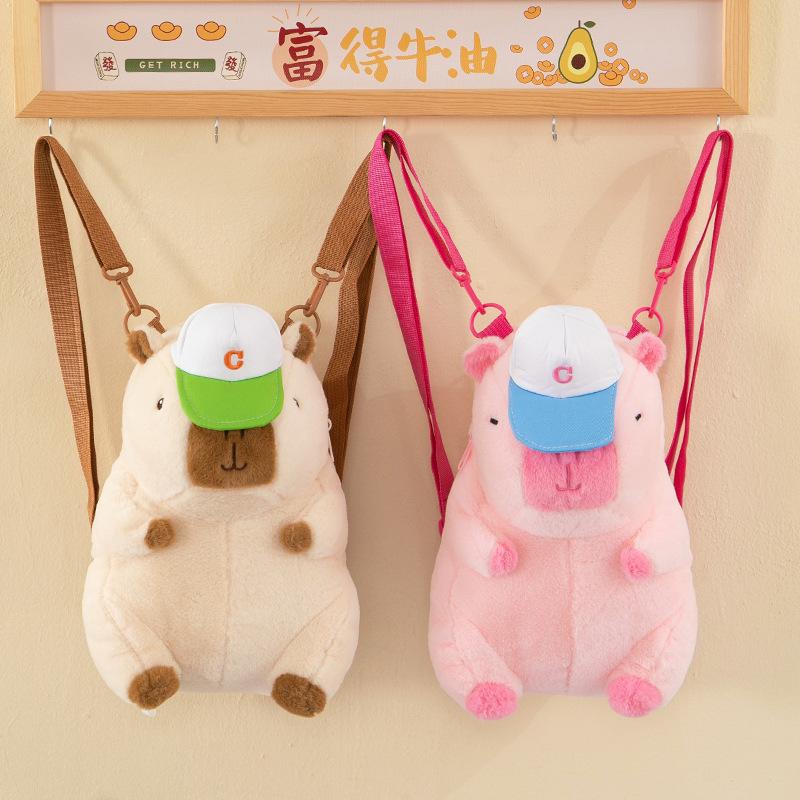 Плюшевый рюкзак Капибара Kawaii, модная плюшевая кукла, меховая сумка, детская сумка, мини-рюкзак, сумки, подарки для подруги