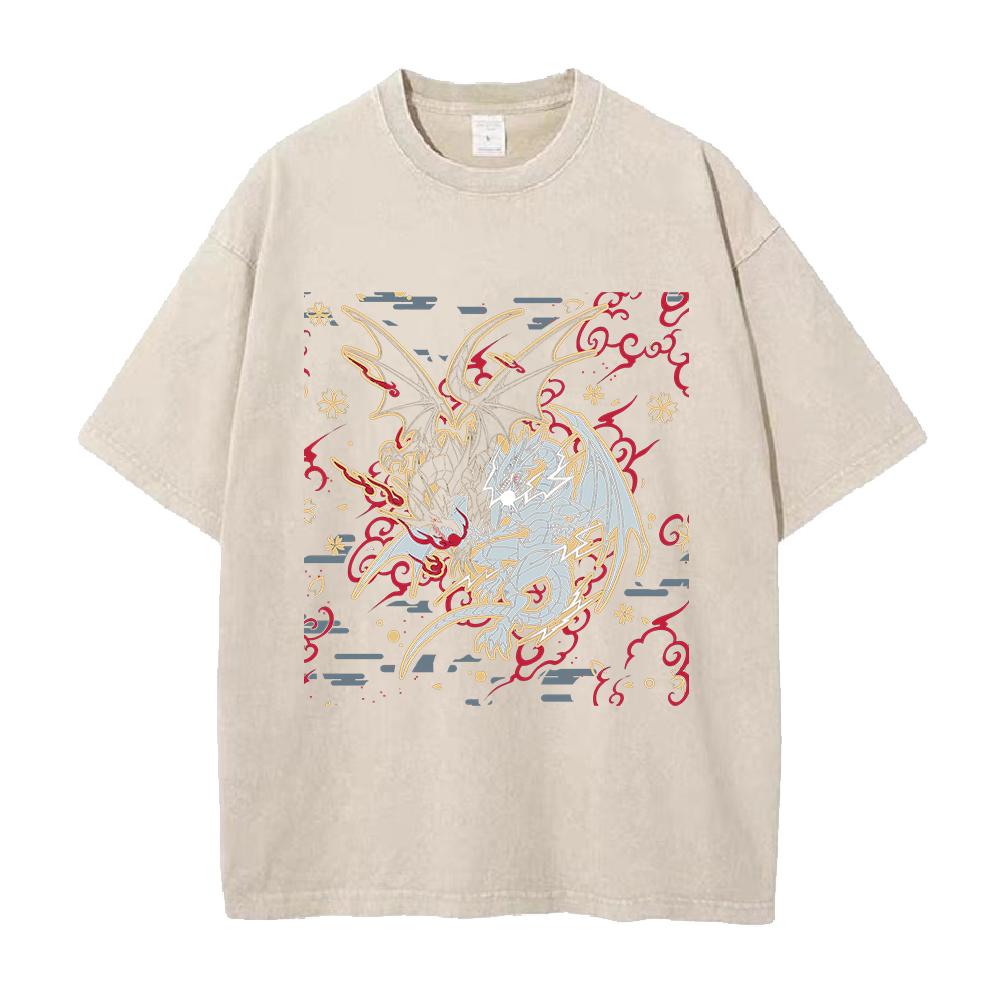 Harajuku Anime YuGiOh Tshirt Summer Short Sleeve Cotton Tee Shirt Gothic Yk Vintage Washed Oversized Tops Mens Clothing