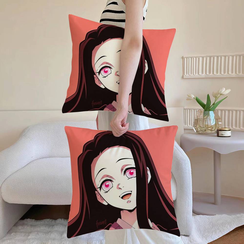D-Истребитель демонов Kimetsu No Y-Yaiba Наволочка Наволочка против пылевых клещей Невидимая молния Шелковистый короткий плюш Чехол для подушки дивана