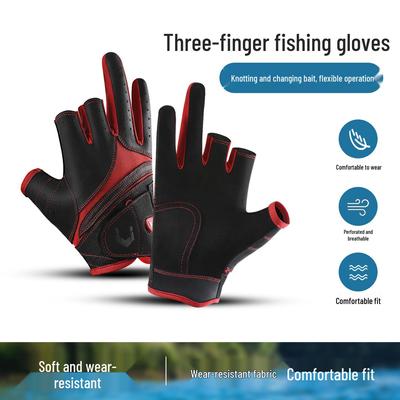 Vilico Outdoor Sports Нескользящие рыболовные перчатки с тремя пальцами для осени и зимы