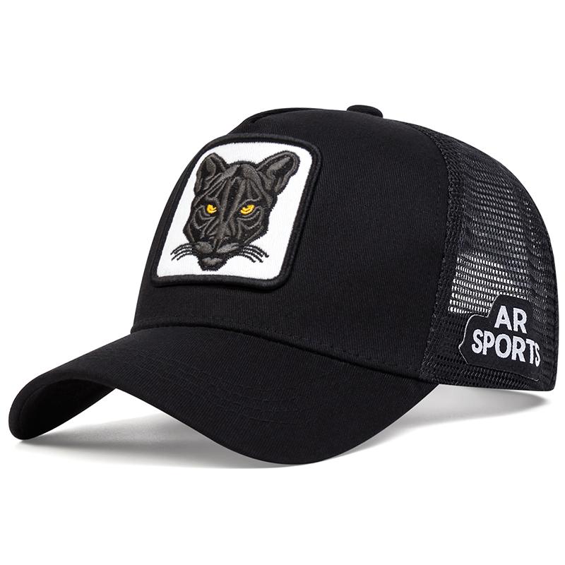 Fashion Cat Embroidery Baseball Cap Summer Breathable Mesh Caps Adjustable Hip Hop Trucker Hats Men Women Outdoor Sun Hats