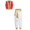 Mythical Cosplay Outfits Arabian Prince Kings Costume Halloween Roleplay Outfit Trim Waistcoat with Belted Pants