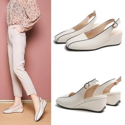 Женская обувь Новые высококачественные оксфорды сандалии без застежек для женщин Модная повседневная обувь на каблуке в стиле ретро Весна Осень