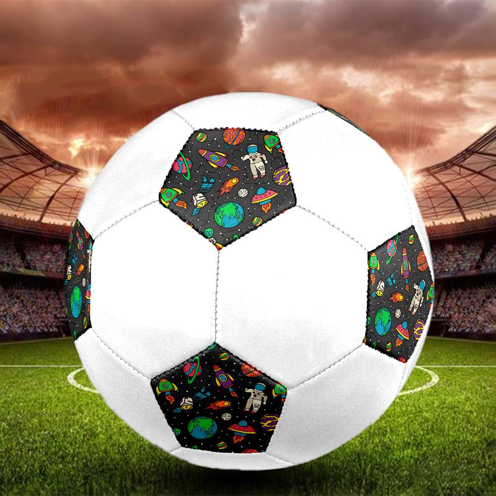 1PC Space Adventure Soccer Ball Size 5 Football Machine Sewn Indoor/Outdoor Universal Football W75