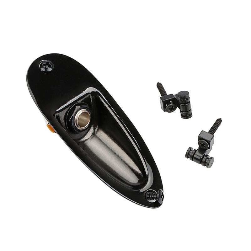 Guitar Pickup Output Jacks Socket Plate with Roller Style Guitar String Retainer