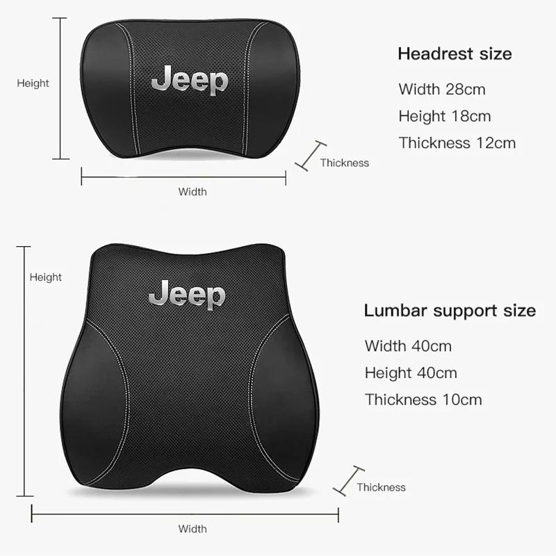 Для автомобиля Jeep Кожаный Подголовник Сиденья Поясничная Поддержка Подушка на Талию Для Jeep Grand Cherokee Wrangler JK Gladiator Compass Rene