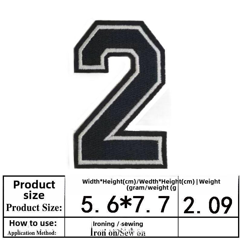 Полная вышивка алфавита и цифр на тканевой нашивке - большой значок из джерси