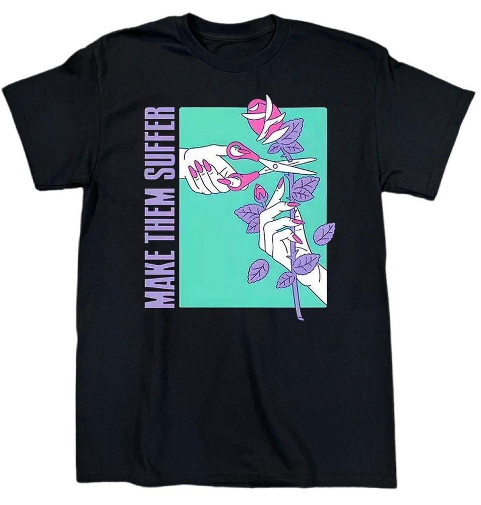 Floral Rose Cut Scissors Make Them Suffer Graphic T-shirt
