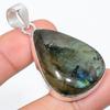 Лабрадорит Ручной работы 925 Стерлинговое серебро Ювелирная подвеска 2,05" s8u34