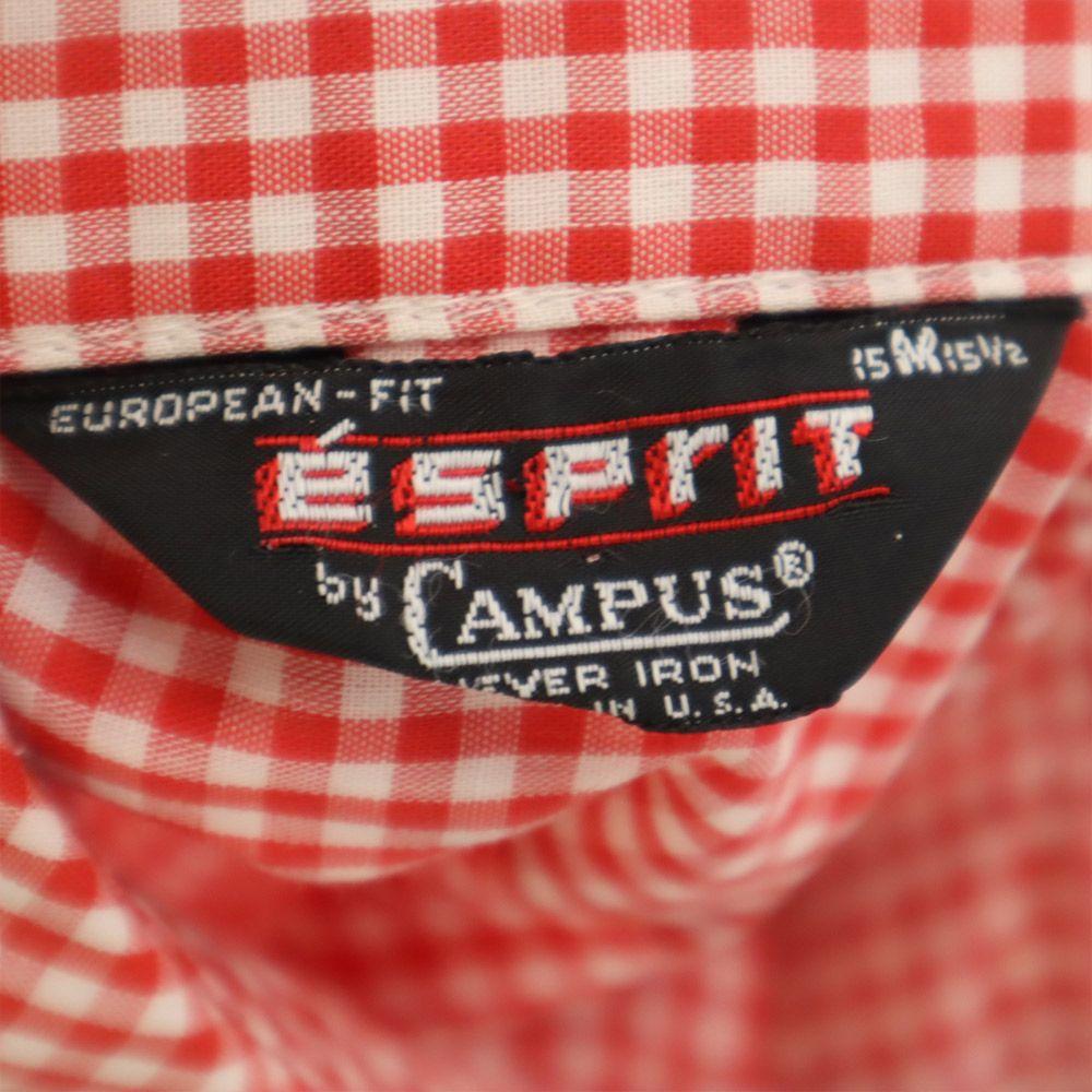 Esprit by CAMPUS 70-е Сделано в США Винтажная рубашка с коротким рукавом в клетку гингем Мужская Б/У
