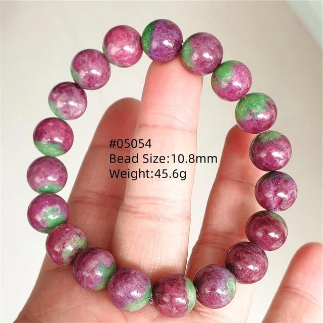 Natural Ruby Round Beads Tungsten Classic Strand Bracelet Jewelry Rare Red Watermelon Ruby Zoisite Unisex Party AAAAAAA