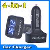 4 In 1 Dual USB Car Charger 3.1A 5V Fast Adapter Socket Digital Display Voltage Temperature