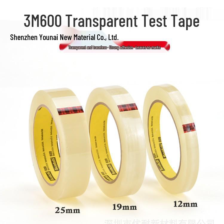 3M Transparent Tape 600: Residue-Free Adhesion Test Tape for Ink, Spray Paint, Stickiness & Tensile Strength