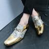 Роскошные мужские туфли ручной работы с острым носком, кожаные туфли для мужчин, золотые оксфорды для мужчин, обувь для вечеринки/свадьбы