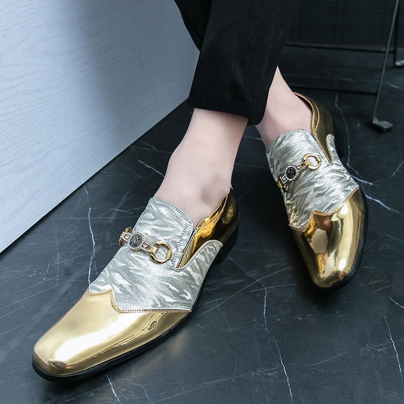 Роскошные мужские туфли ручной работы с острым носком, кожаные туфли для мужчин, золотые оксфорды для мужчин, обувь для вечеринки/свадьбы