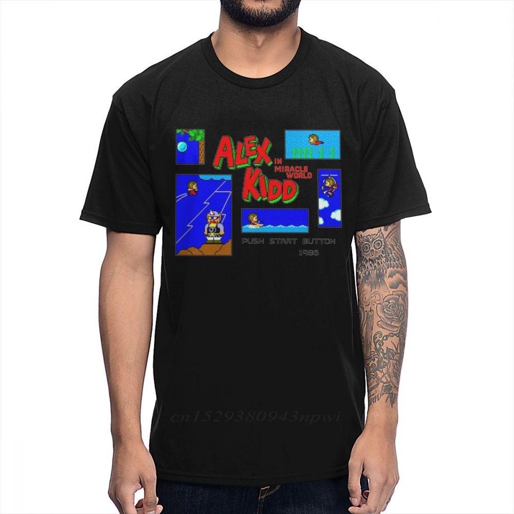 Ретро Большой Размер Alex Kidd In Miracle World Игра Пиксель 8 Бит Футболка Мультяшный Натуральный Хлопок la Camiseta