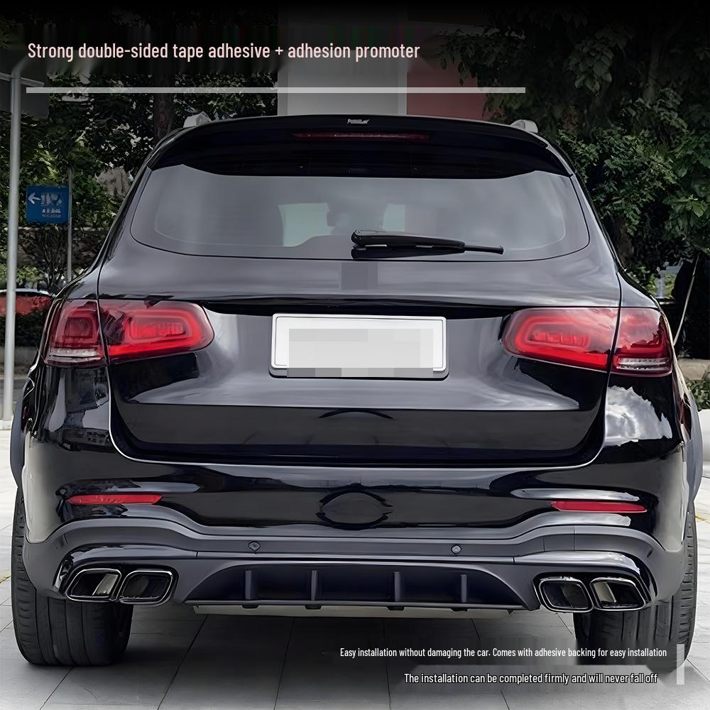 Compatible with 2016+ Mercedes-Benz GLC-Class X253/C253 for GLC63 rear diffuser and exhaust tips upgrade.