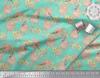 Green Poly Crepe Fabric Treehouse & Woodpecker Bird Printed Fabric 1 Metre 42 Inch