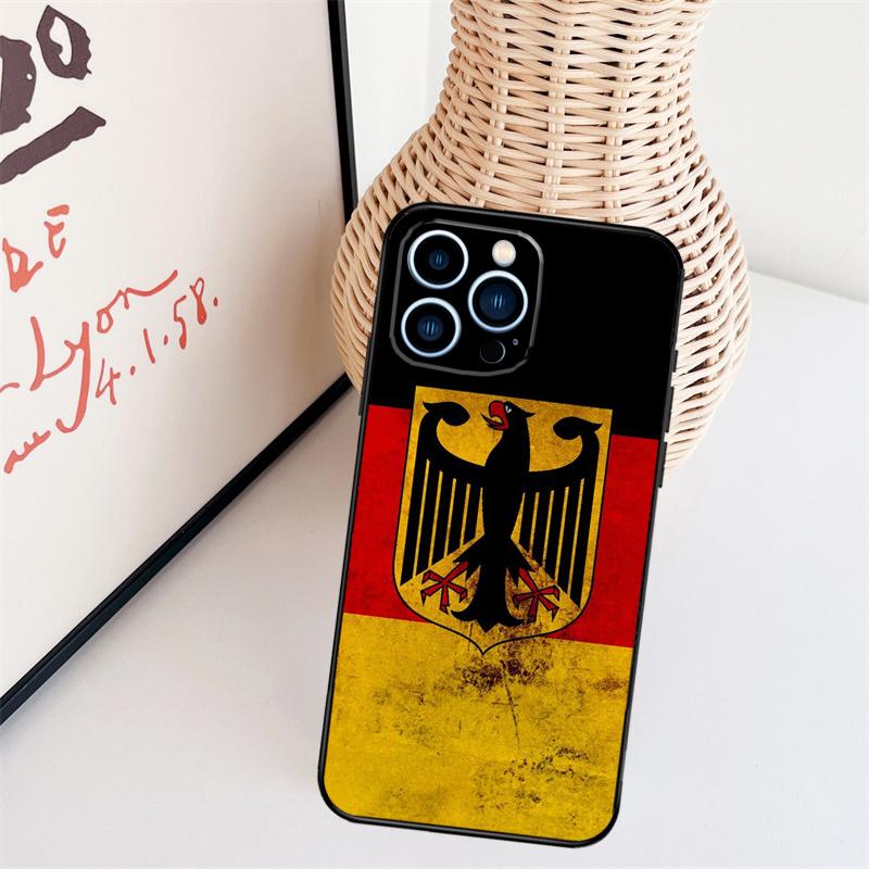 Чехол-бампер с флагом Германии для iPhone 14 Pro 11 16 15 Pro Max 12 13 Mini Plus XS X XR Funda