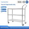 Регулируемая трехъярусная тележка-платформа из нержавеющей стали для товаров