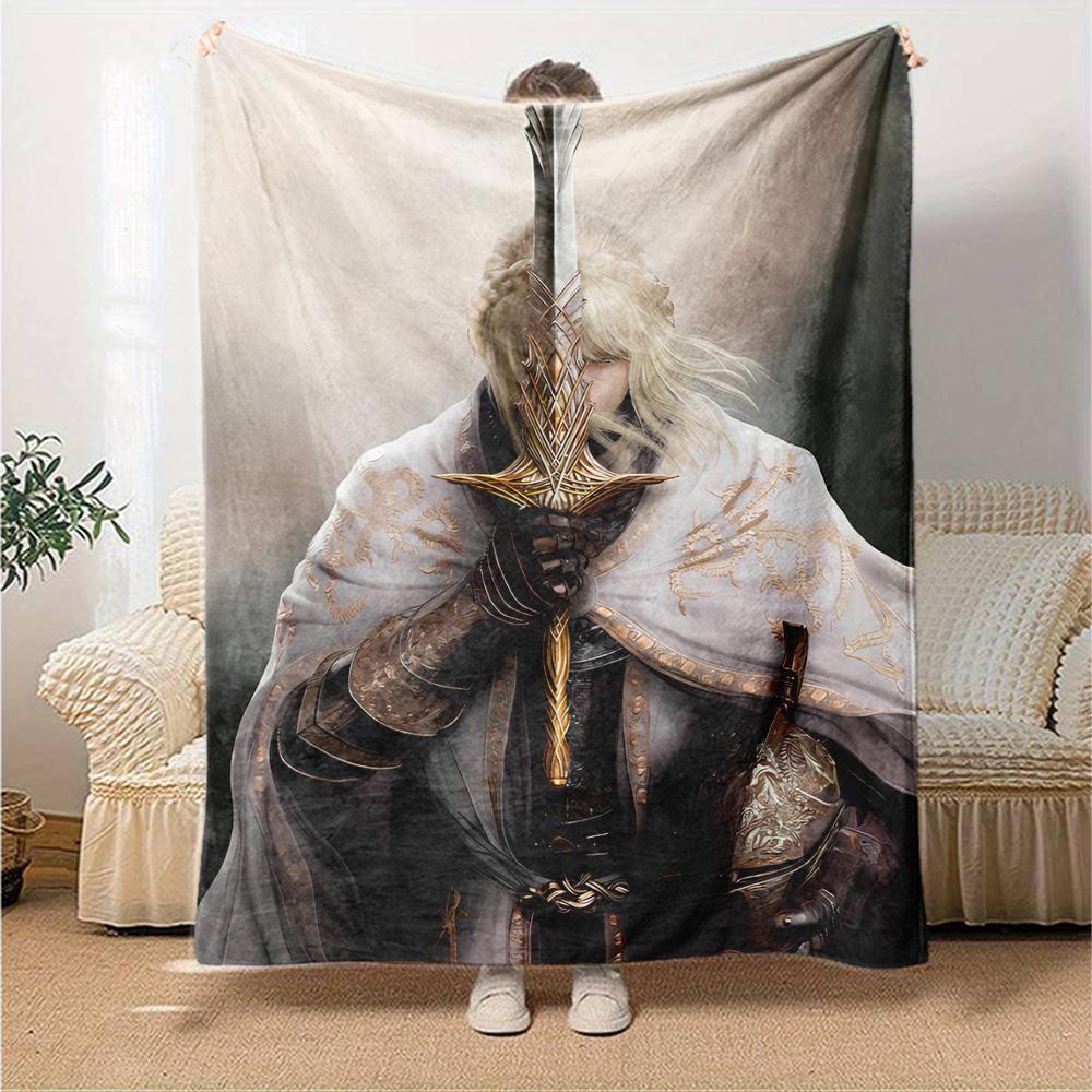 1pc Blanket - Game E-ELDEN R-RING Print Design,Lightweight Blanket for Sofa,Bed- Soft &Warm,Gift for All Seasons