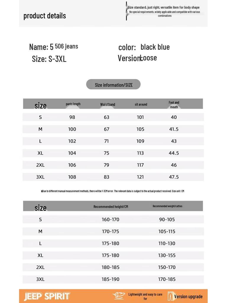 Джинсы мужские JEEP SPIRIT свободного кроя с прямыми штанинами