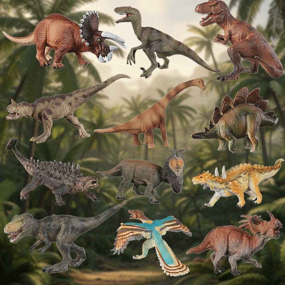 Rubber Dinosaur Model Multiple Sizes Dinosaur Action Figures Tyrannosaurus Scene Decoration