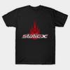 Мужская черная футболка с принтом Static-X, печать на трансферной бумаге без вырезания, хлопковая футболка
