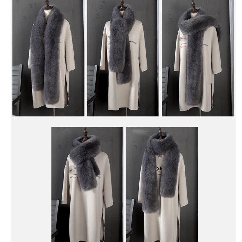 Ladies Fashion Winter Faux Fur Scarf Women's Long Scarf Plush Warm Scarf One Size 180 X 15 CM