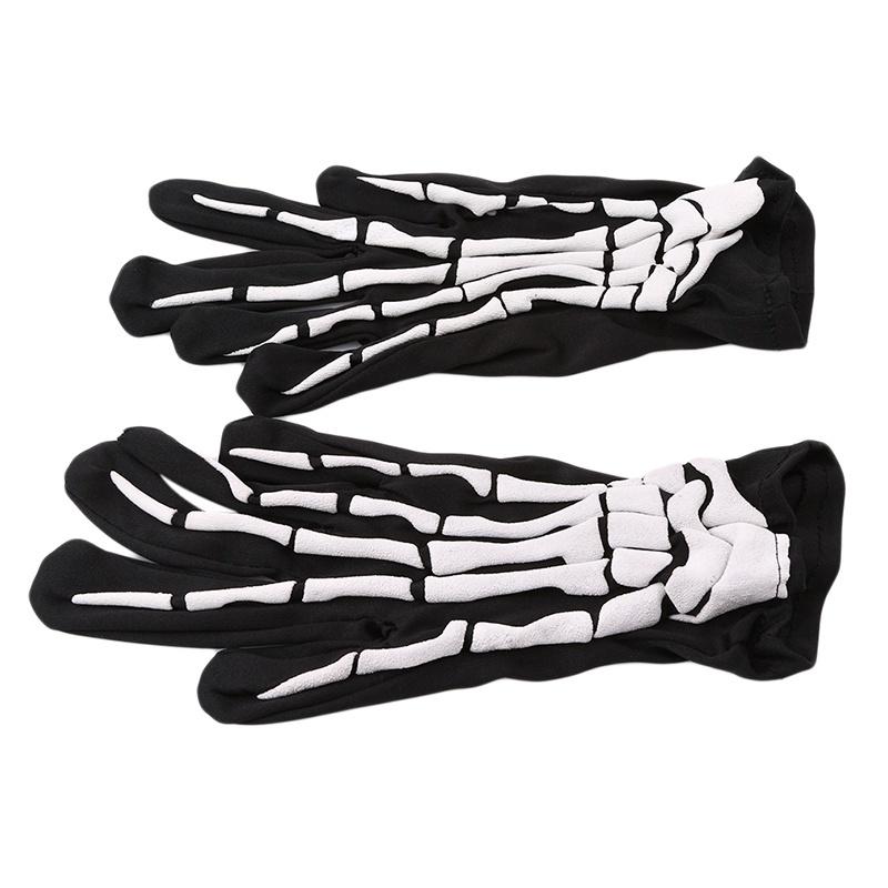 Halloween Skull Bone Skeleton Goth Racing Full Finger Gloves Fashion Sale