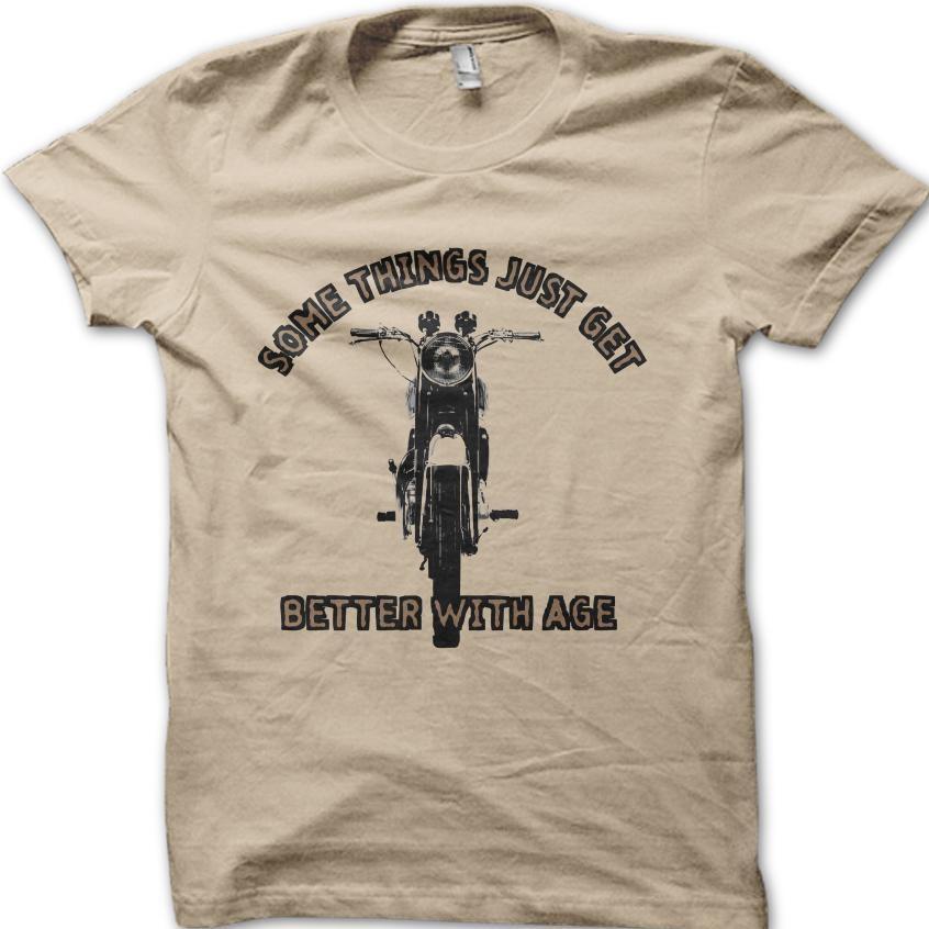 Некоторые вещи становятся лучше с возрастом Винтажная футболка для байкера Мотоцикл Классическая футболка для байкера