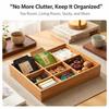 Square Shape Divided Nut Tray Bamboo Dried Fruit Container Snack Storage Box  Kitchen Food Organize