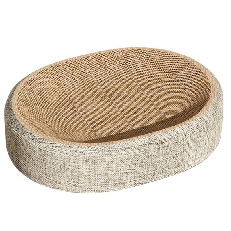Cat Scratch Bed For Cats Oval Shape Sisal Scratching Pad Multifunctional Pet Sleeping Mat Cat For Cats