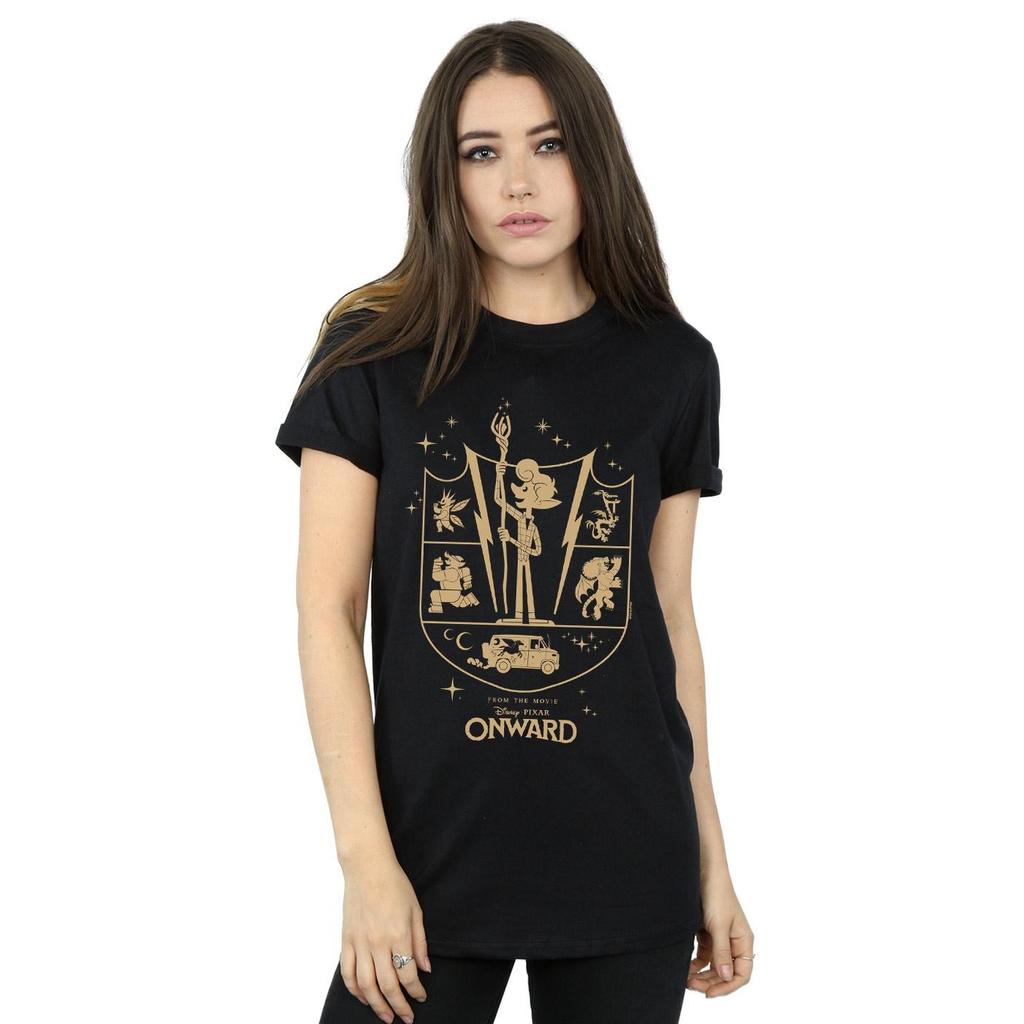 Disney Womens/Ladies Onward Quest Crest Cotton Boyfriend T-Shirt