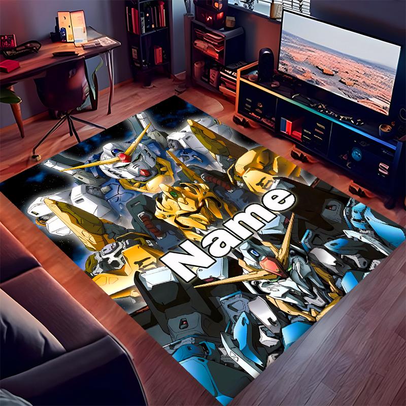 Custom personalization Mobile Suit Gundam Print Area Rug - Soft, Washable Non-Slip Indoor Mat,Living Room,Home&Office Decorative Rug
