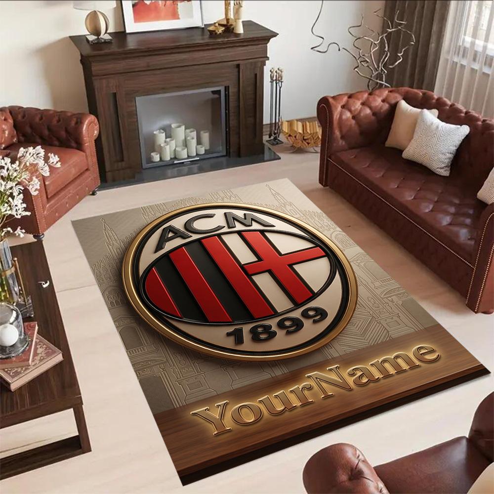 Ac Milan Customizable Name Floor Mat Perfect for Dining Room Foyer Decorate room Bedrooms Antislip Carpet Anime Office Decor Spiritual Gift