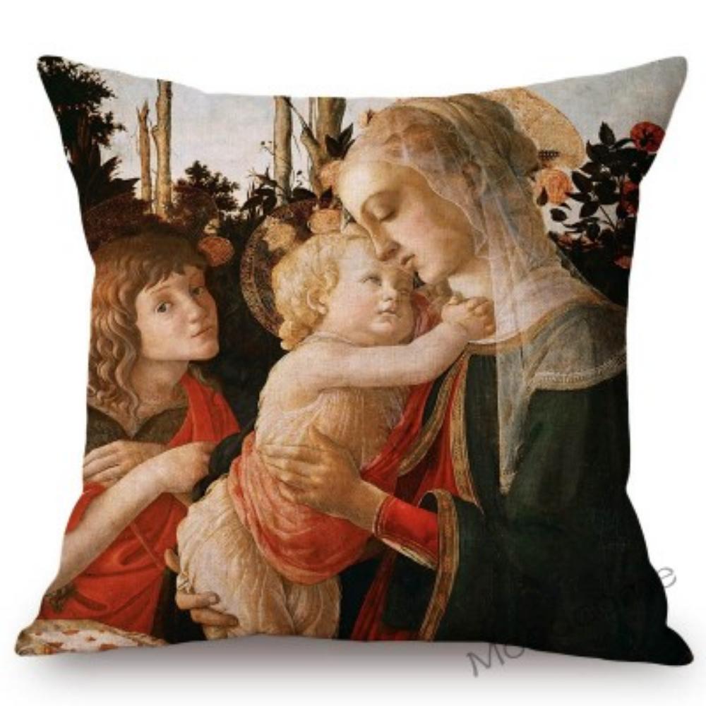 Сандро Боттичелли Флоренция Искусство Рождение Венеры Всемирно известная картина маслом Декоративная наволочка из хлопка и льна Чехол для дивана