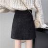 Основные моменты Женская черная шерстяная юбка-бодикон с высокой талией размера плюс - маленькая, короткая для осени/зимы 2025