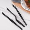 Stainless Steel Food Tweezer Black Grill Clip Multipurpose Barbecue Tongs  Bread