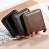 Vintage Men's Wallet PU Leather Purse for Men with Coin Pocket Short Small Unisex Card Holder Wallets Zipper Money Coin Purse