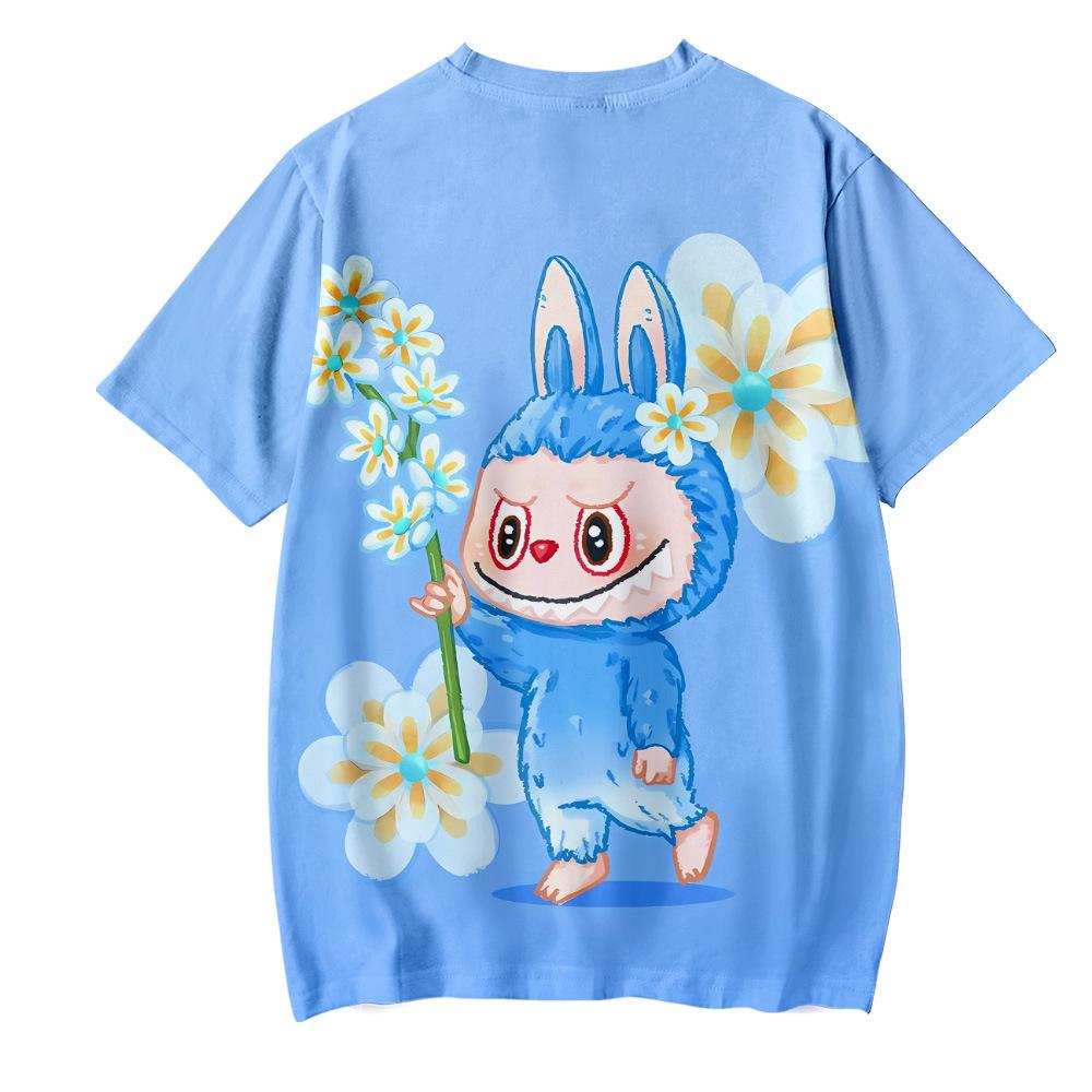 Fashion LABUBU Cartoon T Shirts for Women Men Summer Clothing Fitness O Neck Man T-shirt Oversized Men T-shirts Tops